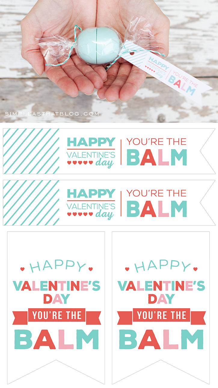 Eos Lip Balm Valentines intended for You&amp;amp;#039;re the Balm Valentine Free Printable