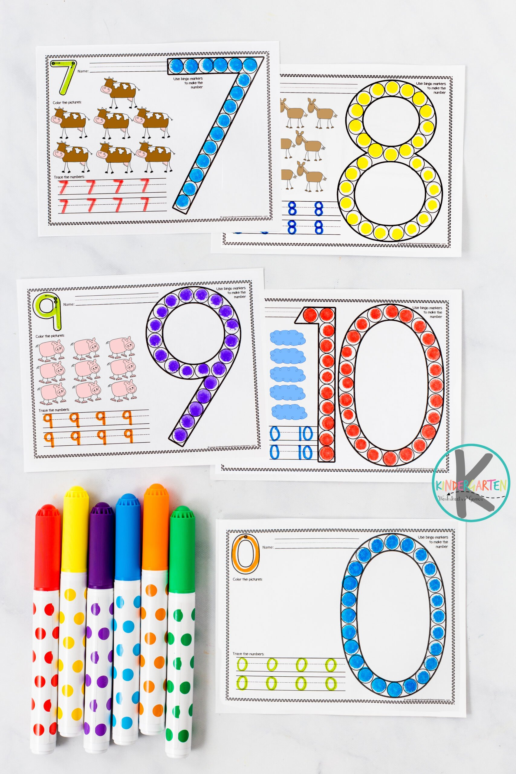 🚜Free Printable Farm Bingo Dauber Number Worksheets throughout Free Bingo Dauber Printables