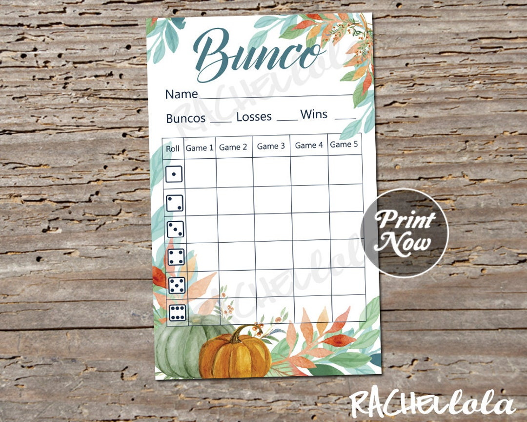 Fall Bunco Score Sheet, Thanksgiving, Halloween, October, November, Pumpkin Score Card, Bunko Party, Scorecard, Instant Digital Download - Etsy Hong with Free Printable Bunco Score Sheets Fall