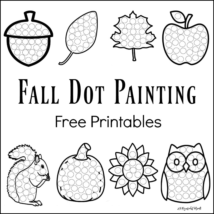 Fall Dot Painting {Free Printables} - The Resourceful Mama for Free Printable Dot Art