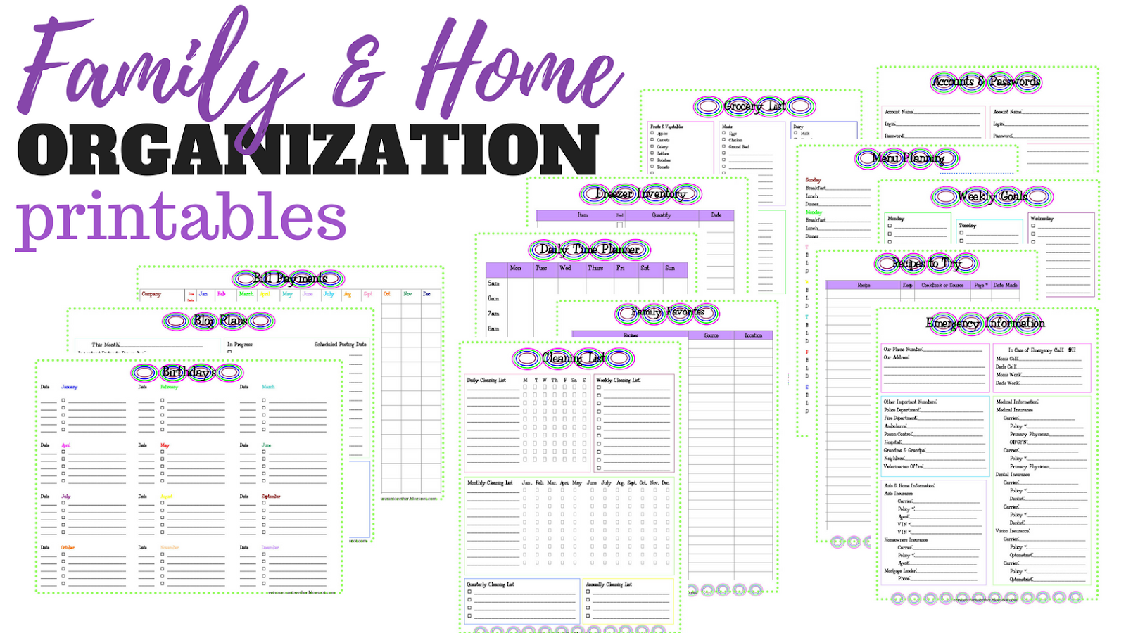 Family And Home Organization Binder Printables | Sew Simple Home with regard to Home Management Binder Printables Free