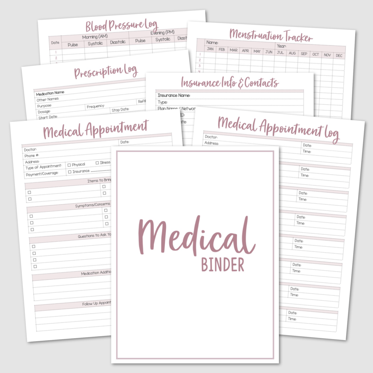 Family Medical Binder {Editable Pdf} — Krafty Planner for Medical Organizer Free Printable Medical Binder Forms