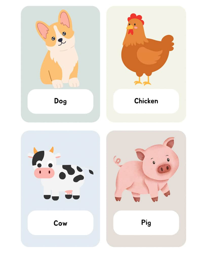 Farm Animal Flashcards For Kids- Free Printable - Fox Farm Home with Farm Animals Free Printable