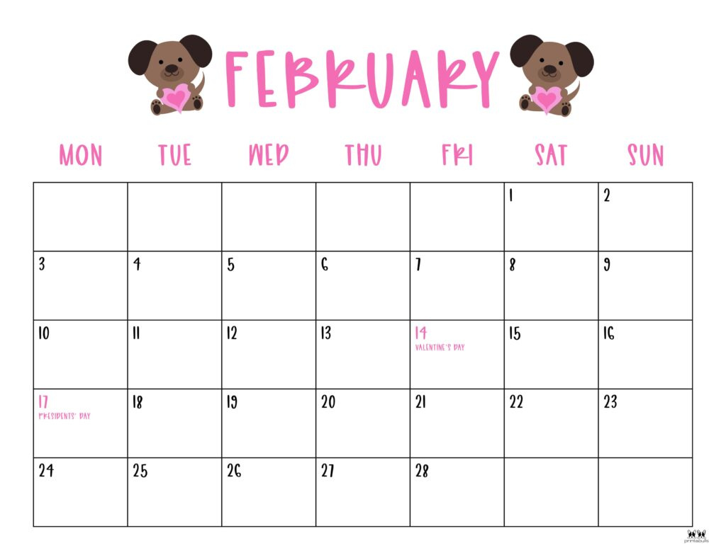 February 2025 Calendars - 107 Free Printables | Printabulls regarding Free Printable February 2025