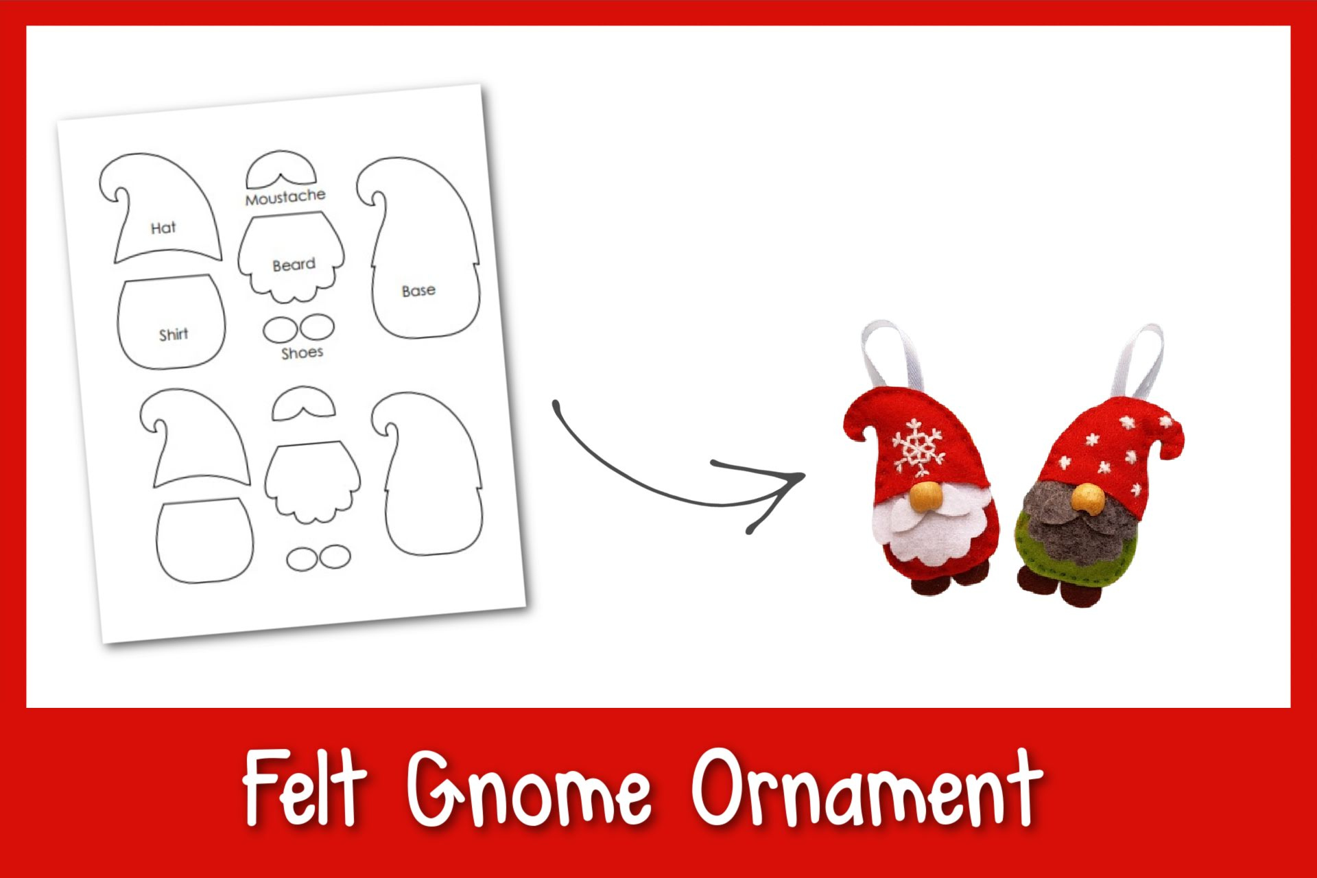 Felt Gnome Ornament - Frosting And Glue- Easy Crafts, Games throughout Cut Out Free Printable Felt Christmas Ornament Patterns