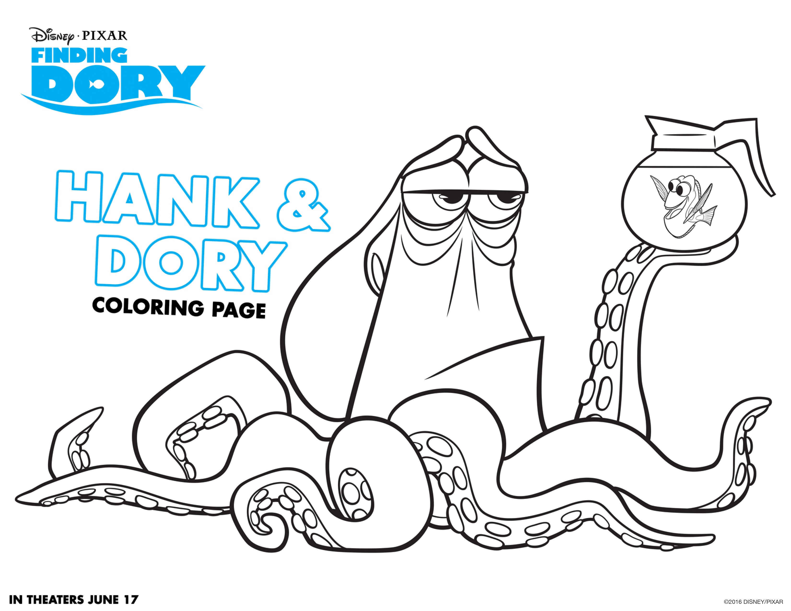 Finding Dory Party Coloring Sheets - April Golightly inside Free Printable Finding Dory Coloring Pages