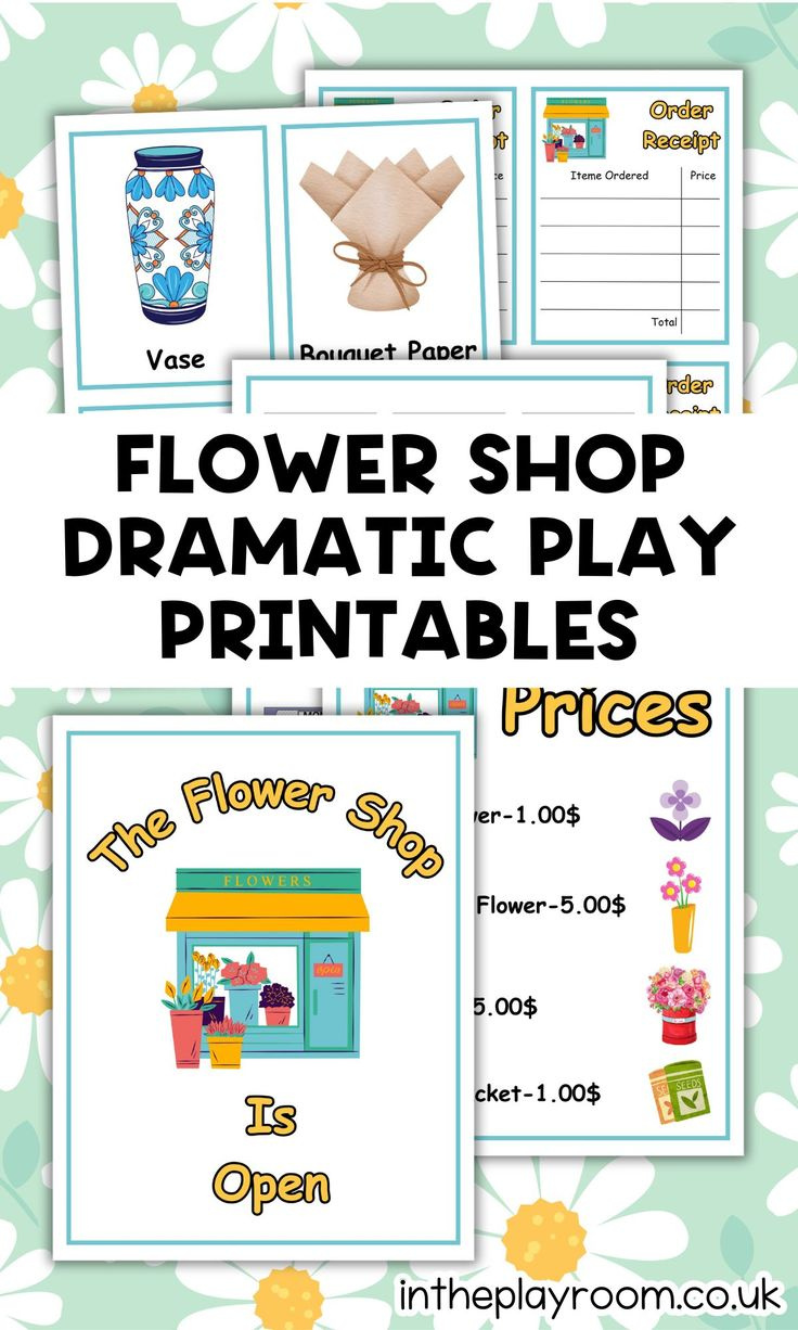 Flower Shop Dramatic Play Free Printables intended for Flower Shop Dramatic Play Free Printables