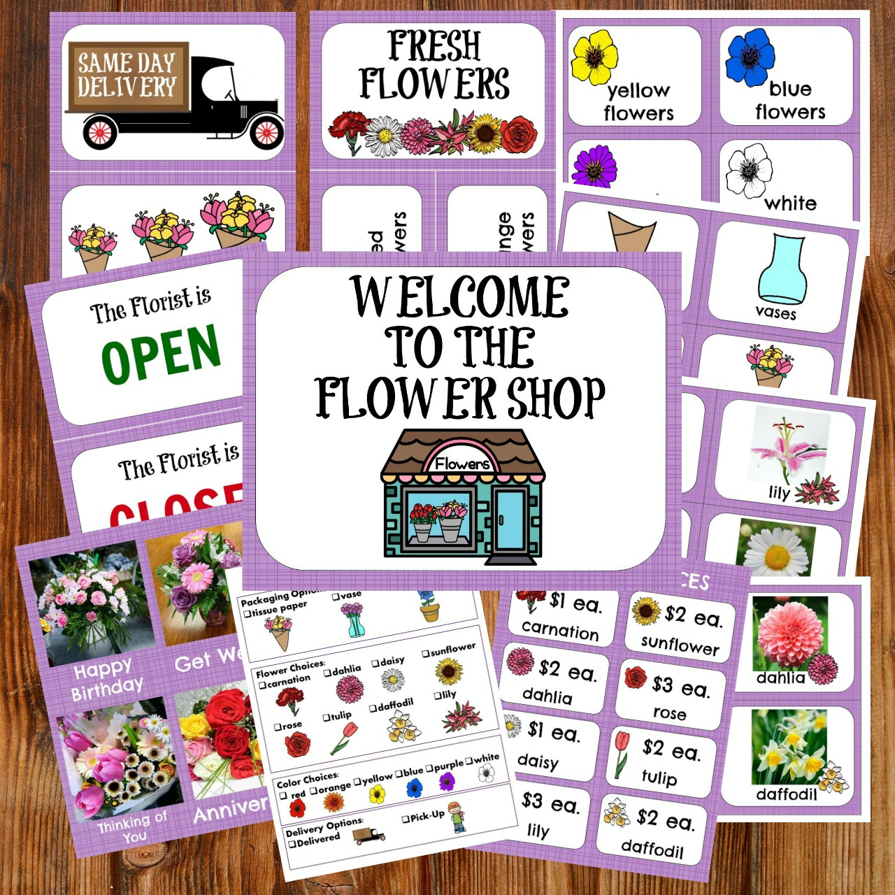 Flower Shop Dramatic Play Pack regarding Flower Shop Dramatic Play Free Printables