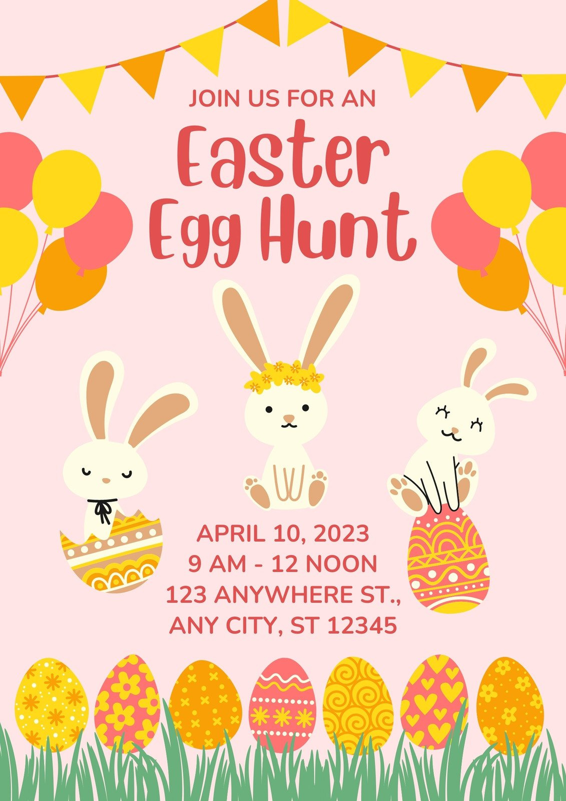 Flyer in Easter Egg Hunt Free Printable