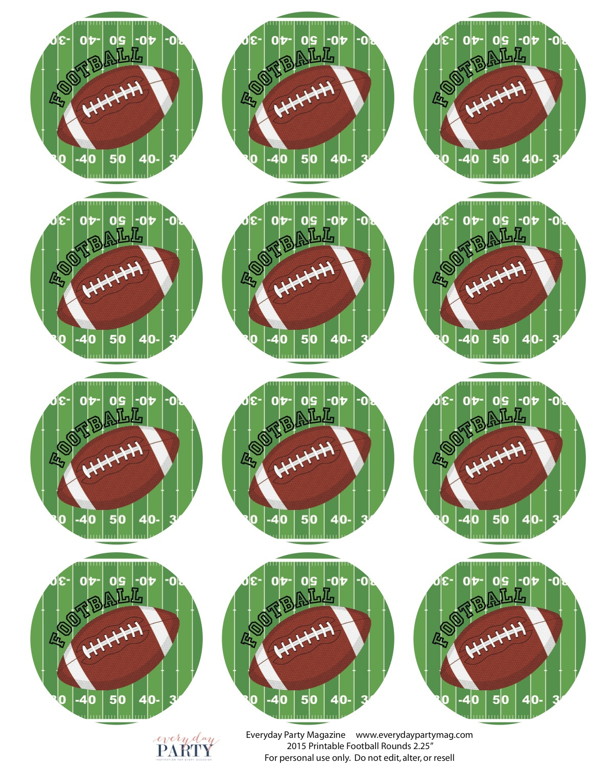 Football Party Printables - Everyday Party Magazine within Free Printable Football Party Printables