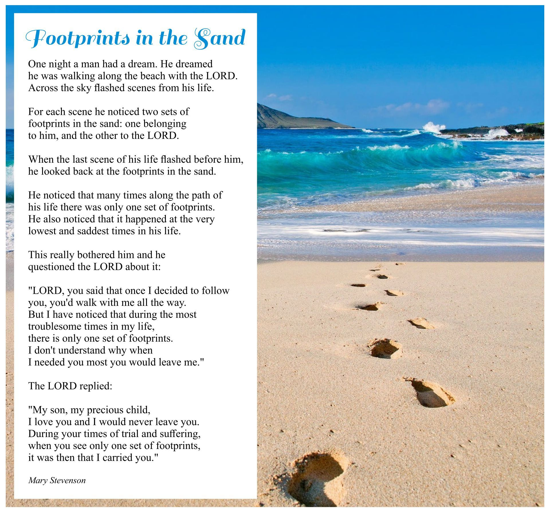 Footprints In The Sand - 10 Free Pdf Printables | Printablee within Free Printable &amp;amp;#039;Footprints in the Sand&amp;amp;#039; Poem