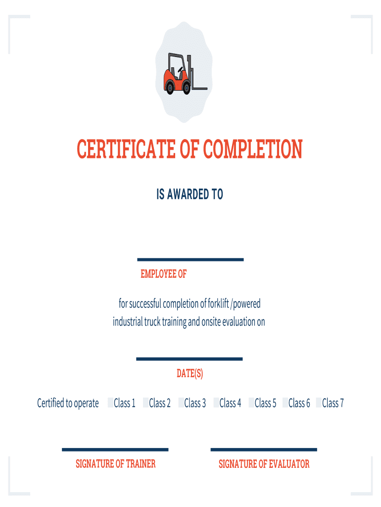 Forklift Certification Card Template - Fill Online, Printable with Free Printable Forklift License