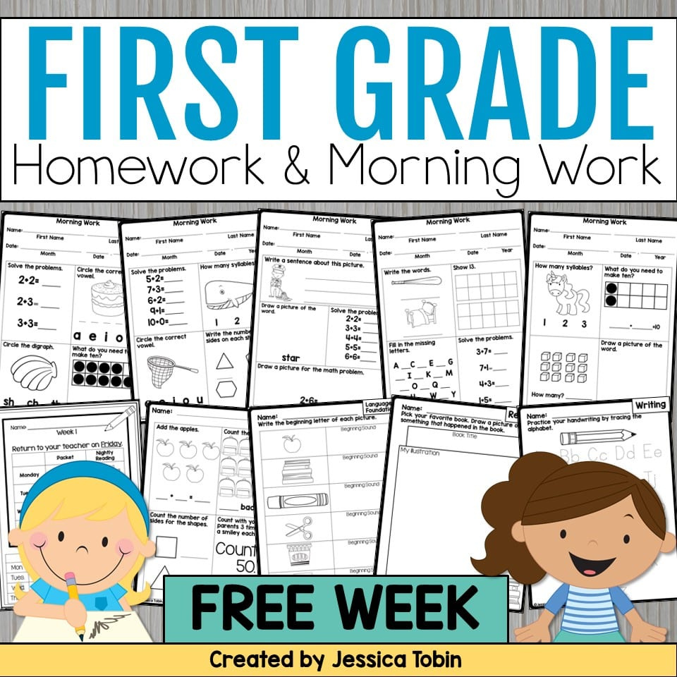 Free 1St Grade Morning Work/Homework inside Morning Work Free Printables