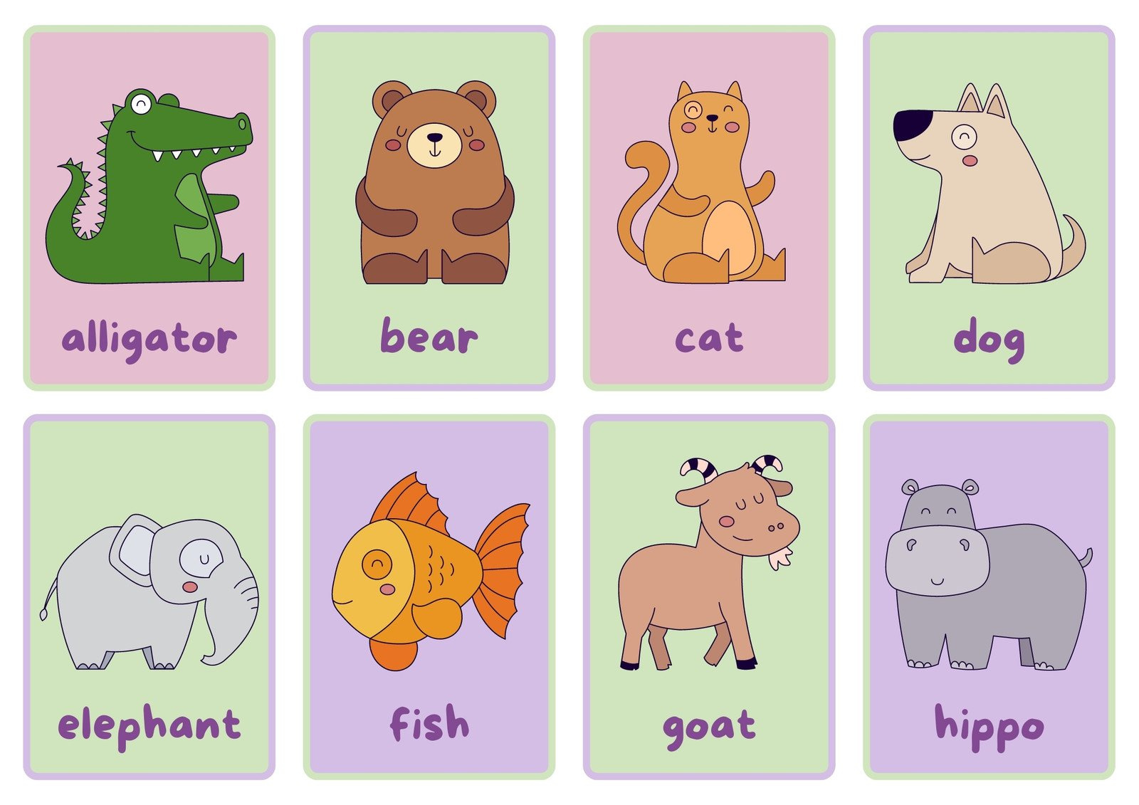 Free Animal Flashcards To Customize And Print | Canva inside Free Printable Animal Cards