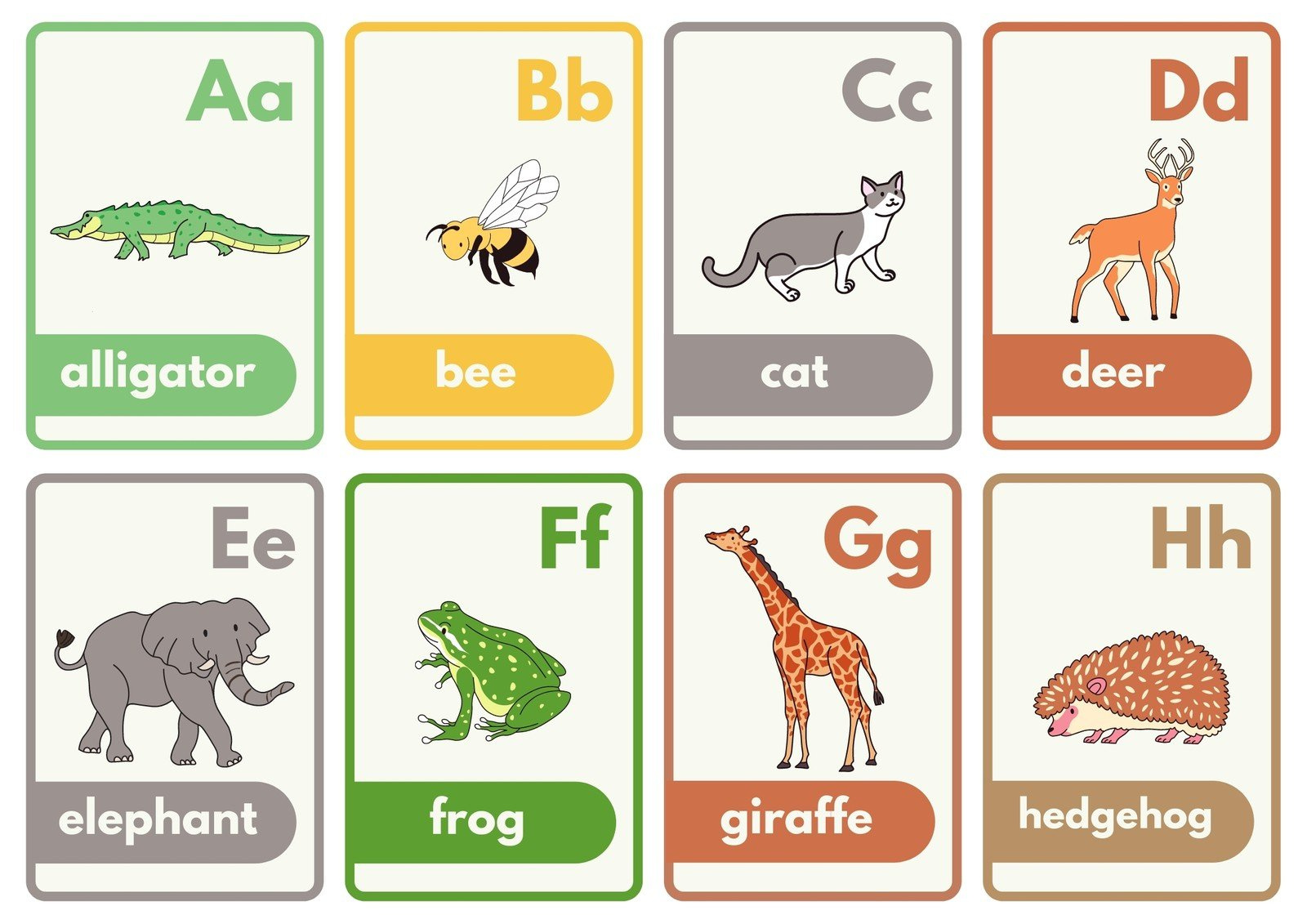 Free Animal Flashcards To Customize And Print | Canva pertaining to Free Printable Animals Flashcards