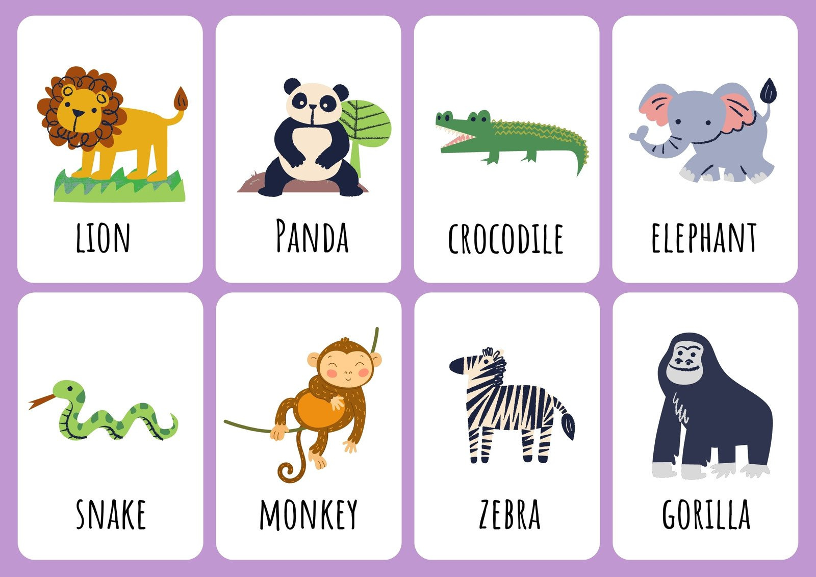 Free Animal Flashcards To Customize And Print | Canva pertaining to Free Printable Animals Flashcards