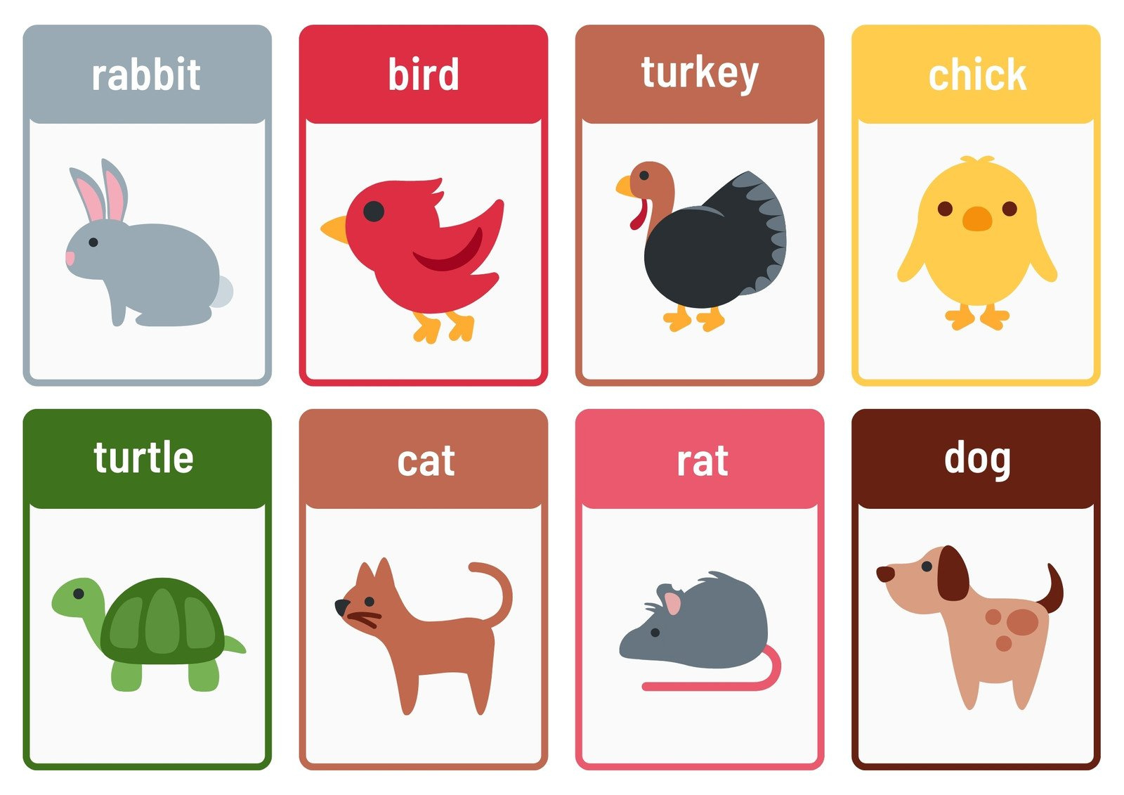 Free Animal Flashcards To Customize And Print | Canva regarding Free Printable Animal Cards