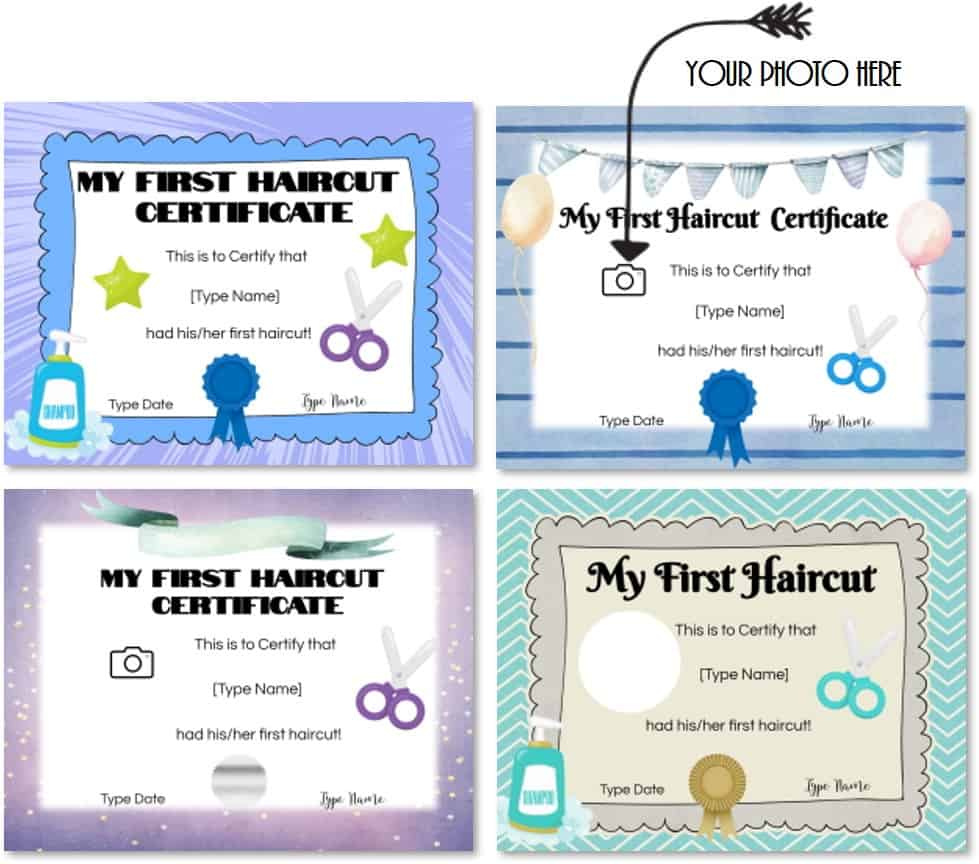 Free Baby&amp;#039;S First Haircut Certificate | Editable And Printable regarding Free Printable First Haircut Certificate