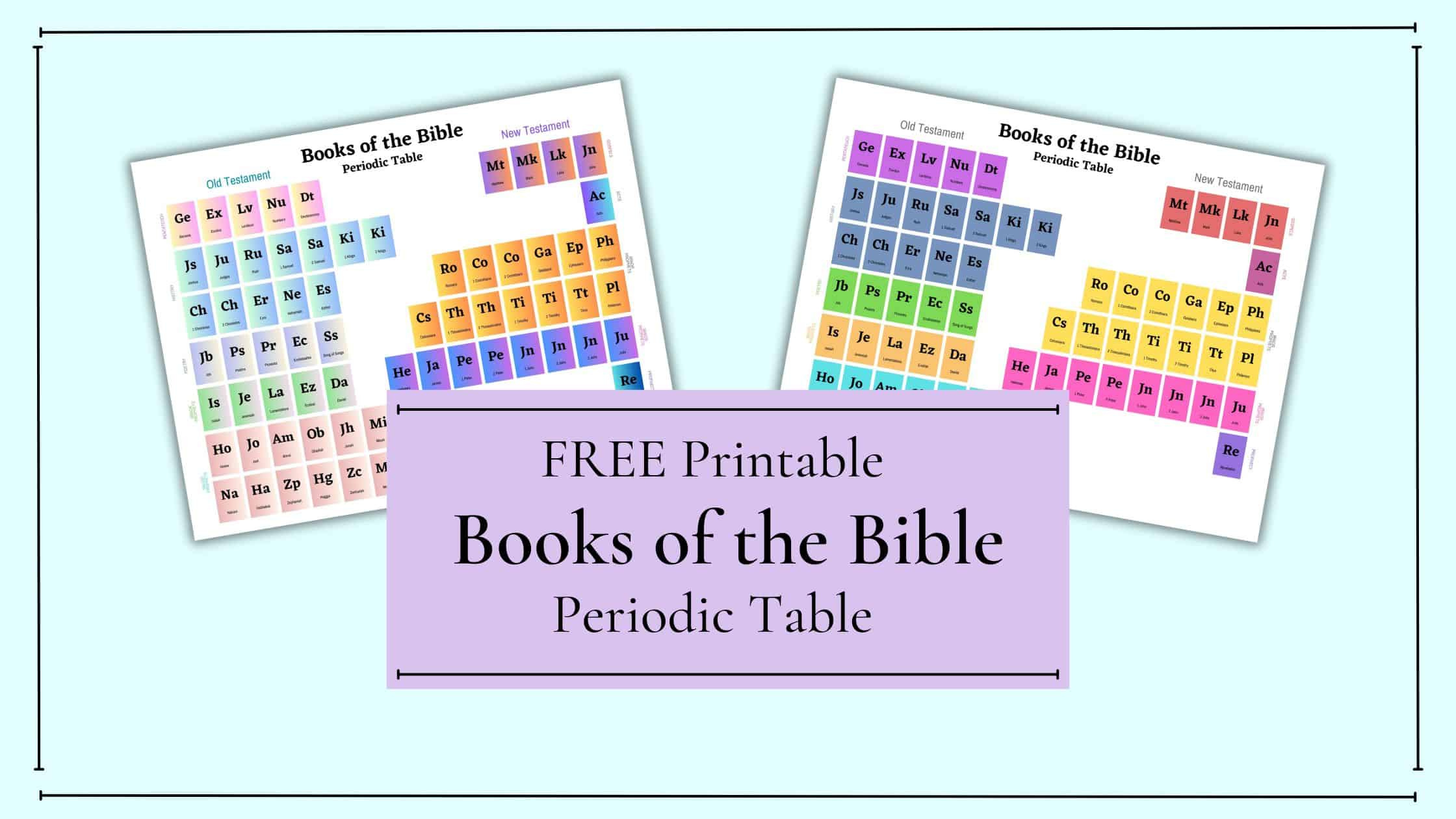 Free Bible Periodic Table Printable for Free Printable Bible Periodic Table