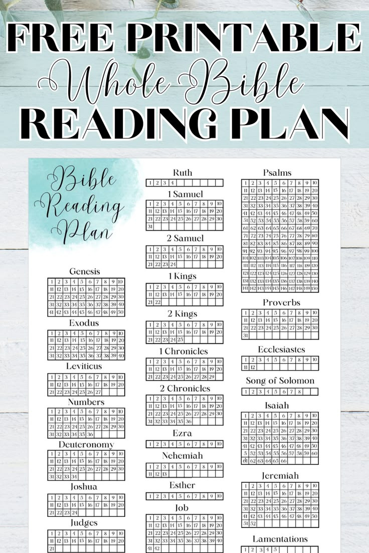 Free Bible Reading Tracker pertaining to Free Printable Bible Reading Schedule