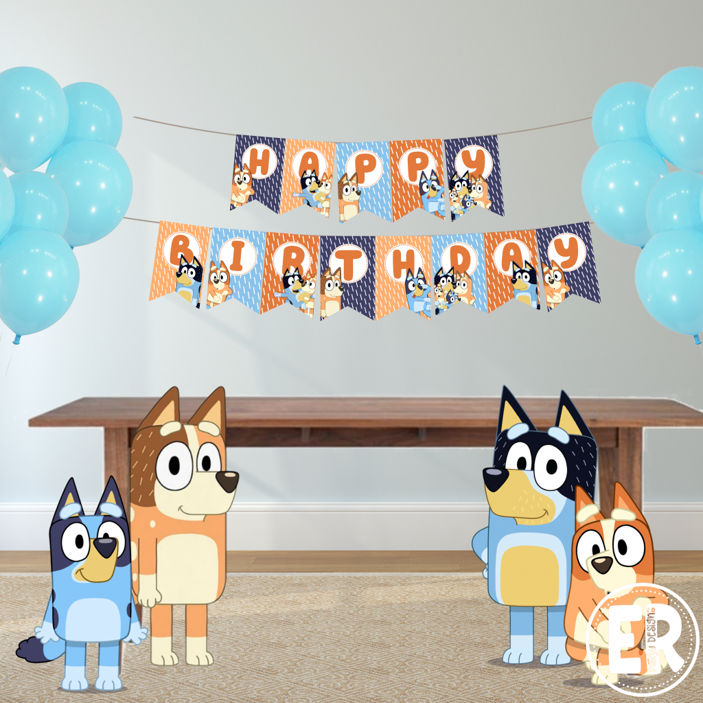 Free Bluey Birthday Banner | Ellierosepartydesigns regarding Bluey Party Printables Free