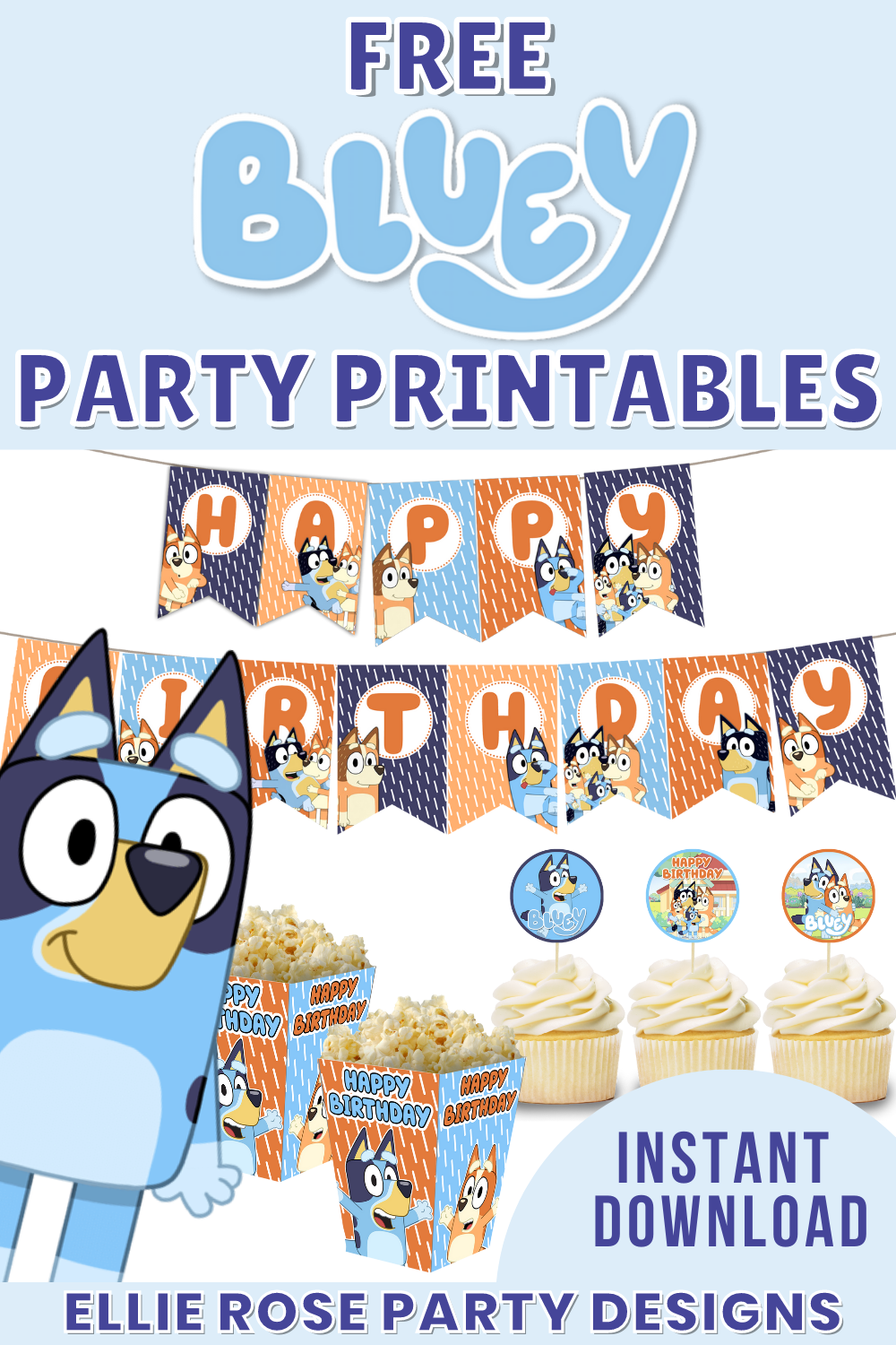 Free Bluey Party Printable Ideas | Ellierosepartydesigns within Bluey Party Printables Free