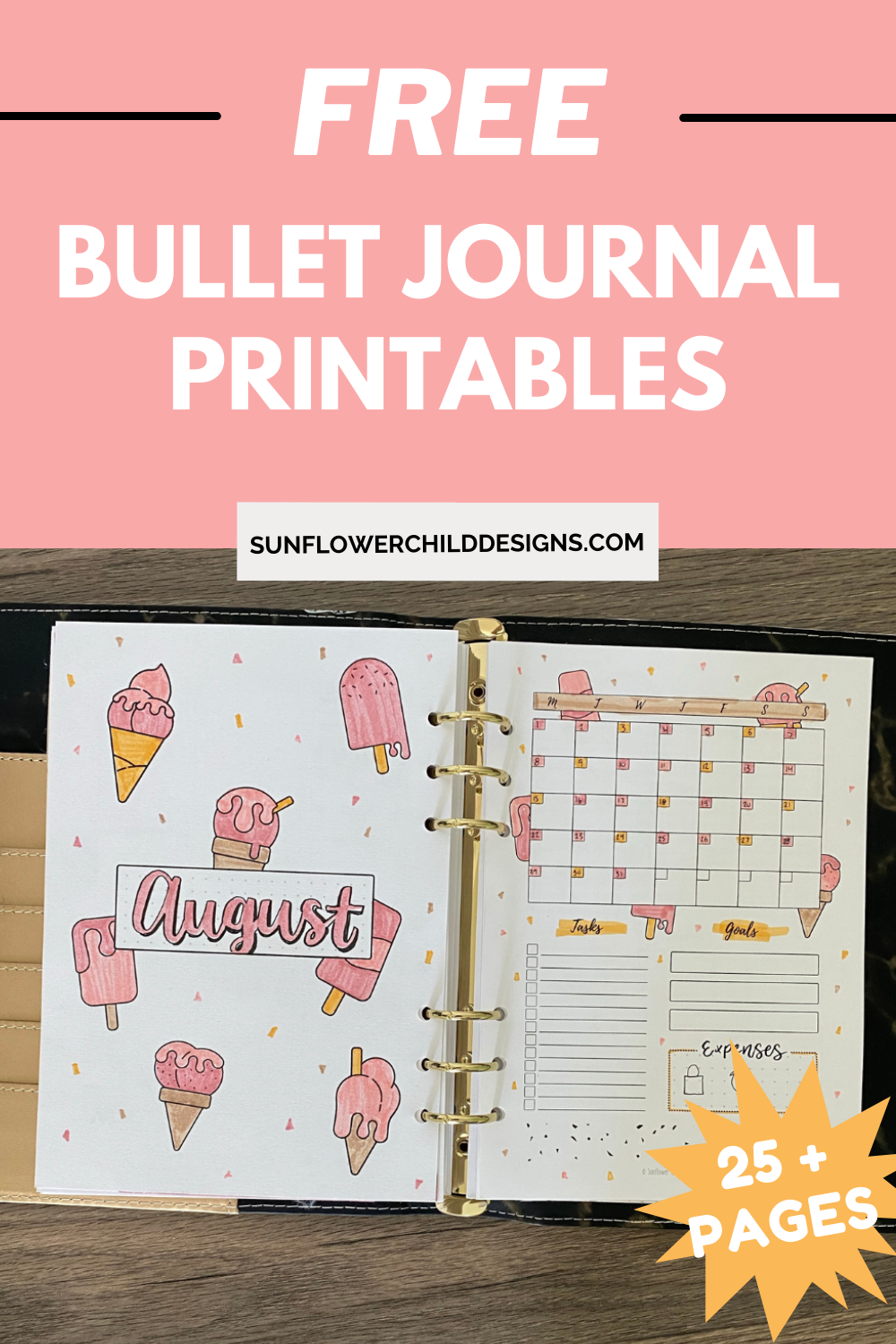 Free Bullet Journal Printables 25+ Pages With Doodles — Sunflower within Bullet Journal Free Printable Pages