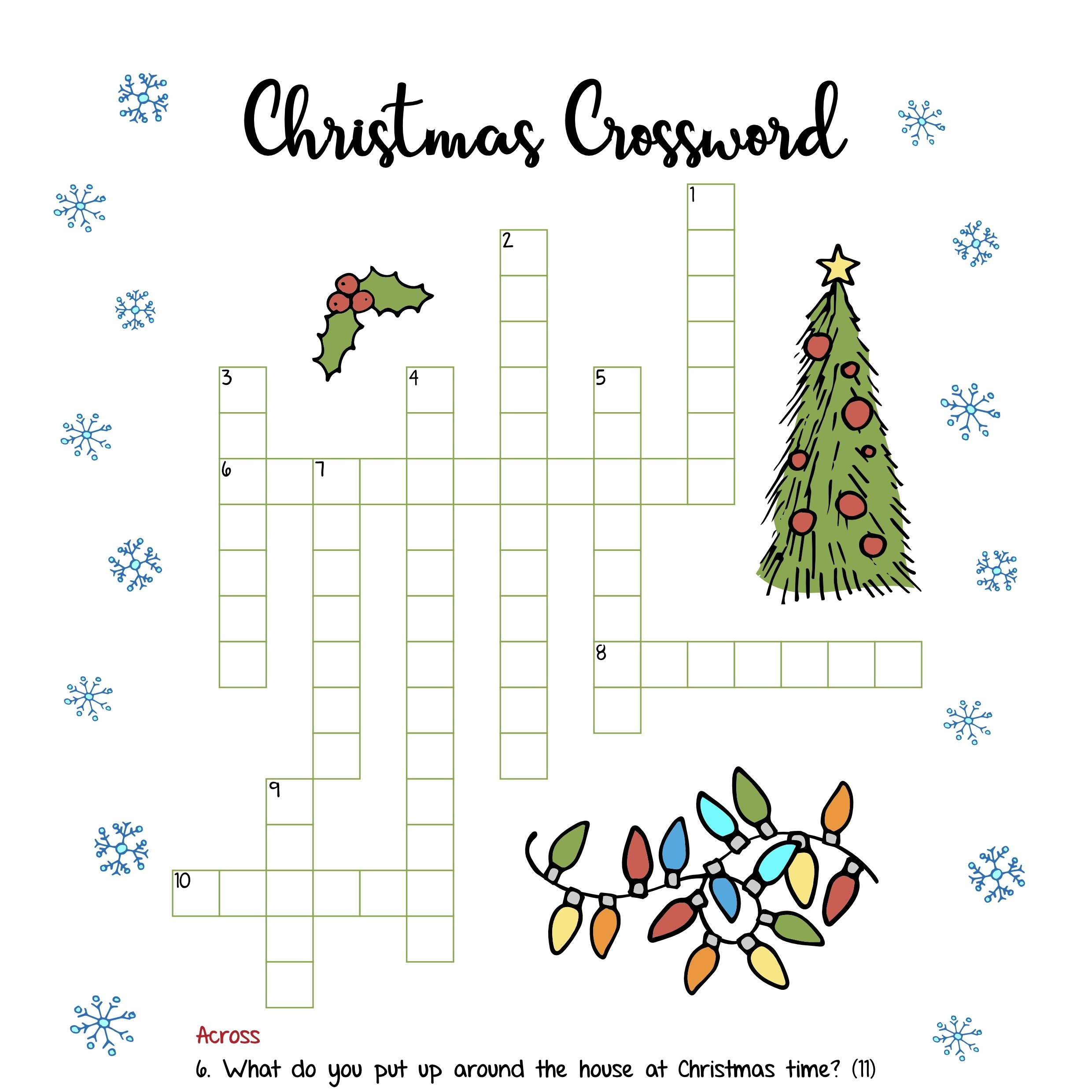 Free Christmas Printables – Crossword | Mama Geek for Free Christmas Printable Crossword Puzzles