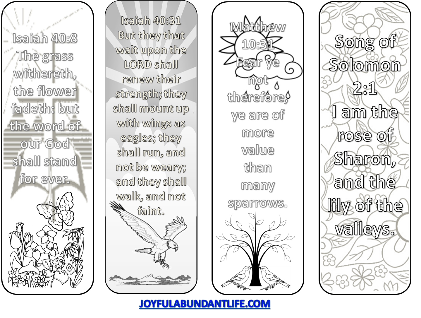 Free Coloring Bible Verse Bookmarks – Joyful Abundant Life pertaining to Christian Bookmarks Free Printable