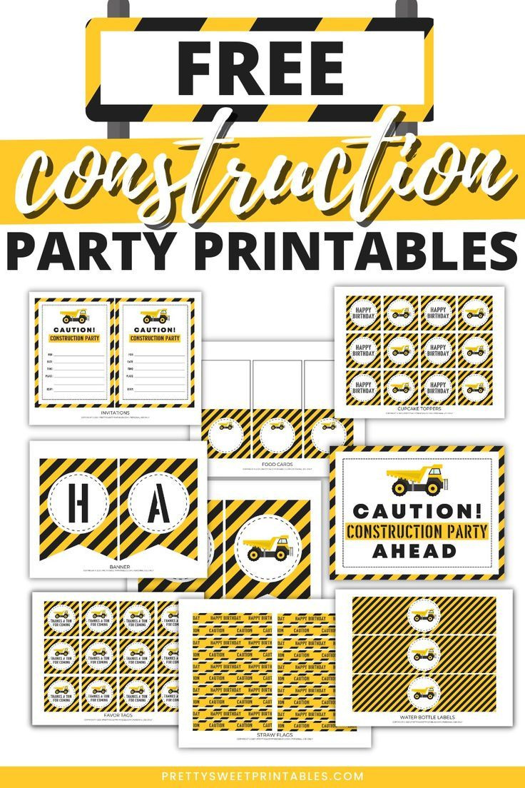 Free Construction Party Printables Templates intended for Construction Party Free Printables