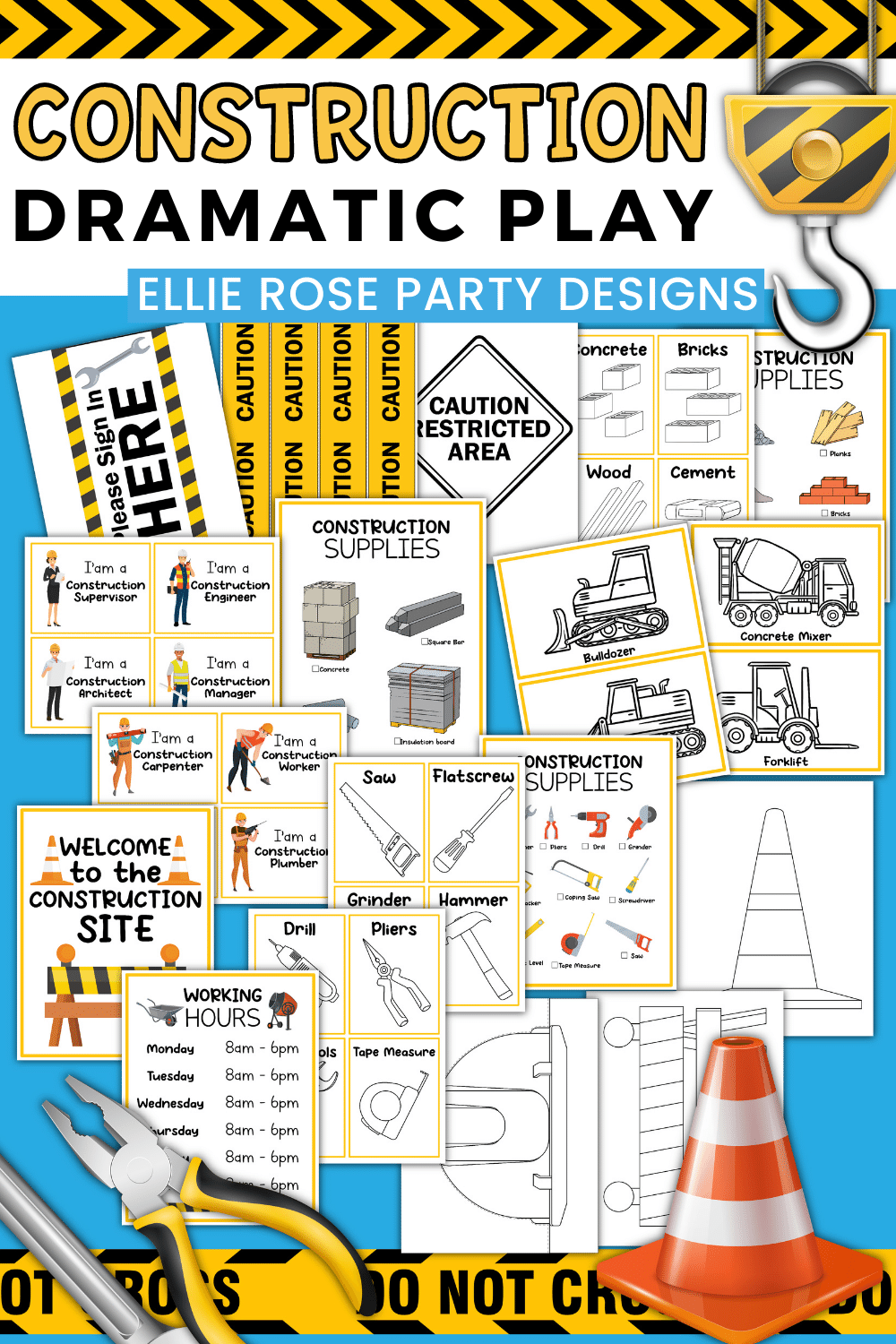 Free Construction Site Pretend Play Printables with regard to Free Dramatic Play Printables