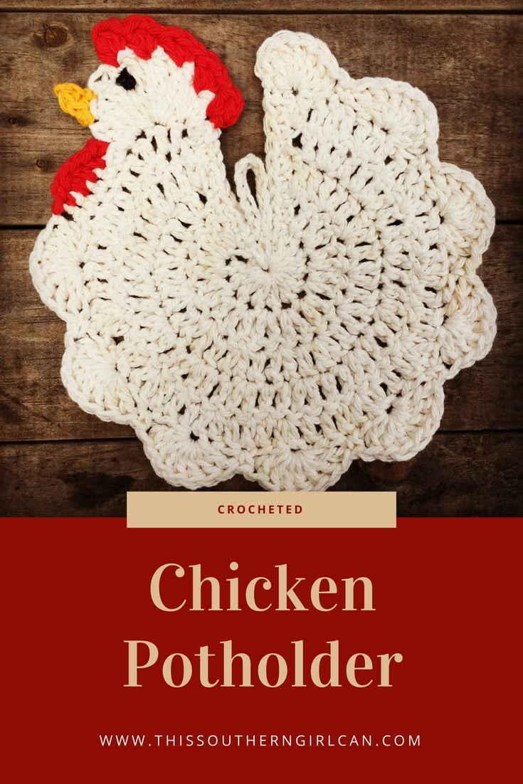 Free Crocheted Chicken Potholder Pattern throughout Rooster Printable Free Crochet Chicken Potholder Pattern