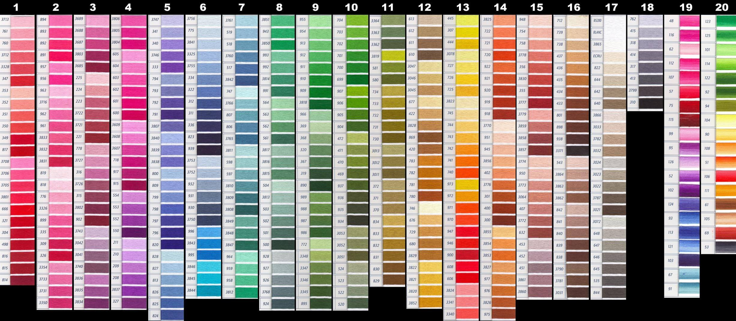 Free Dmc Color Chart | Lord Libidan inside Free Printable Dmc Floss Checklist