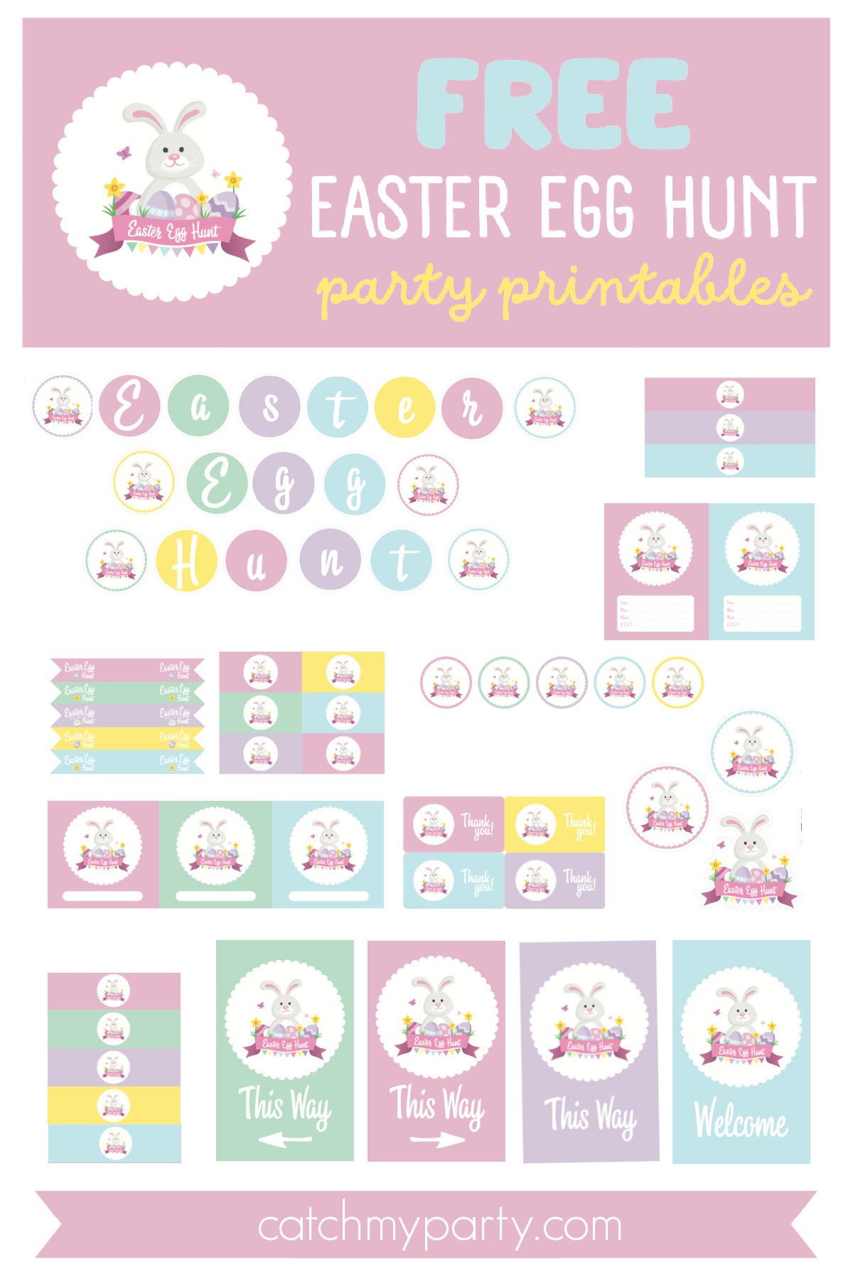 Free Easter Egg Hunt Party Printables! | Catch My Party for Free Easter Egg Hunt Printables