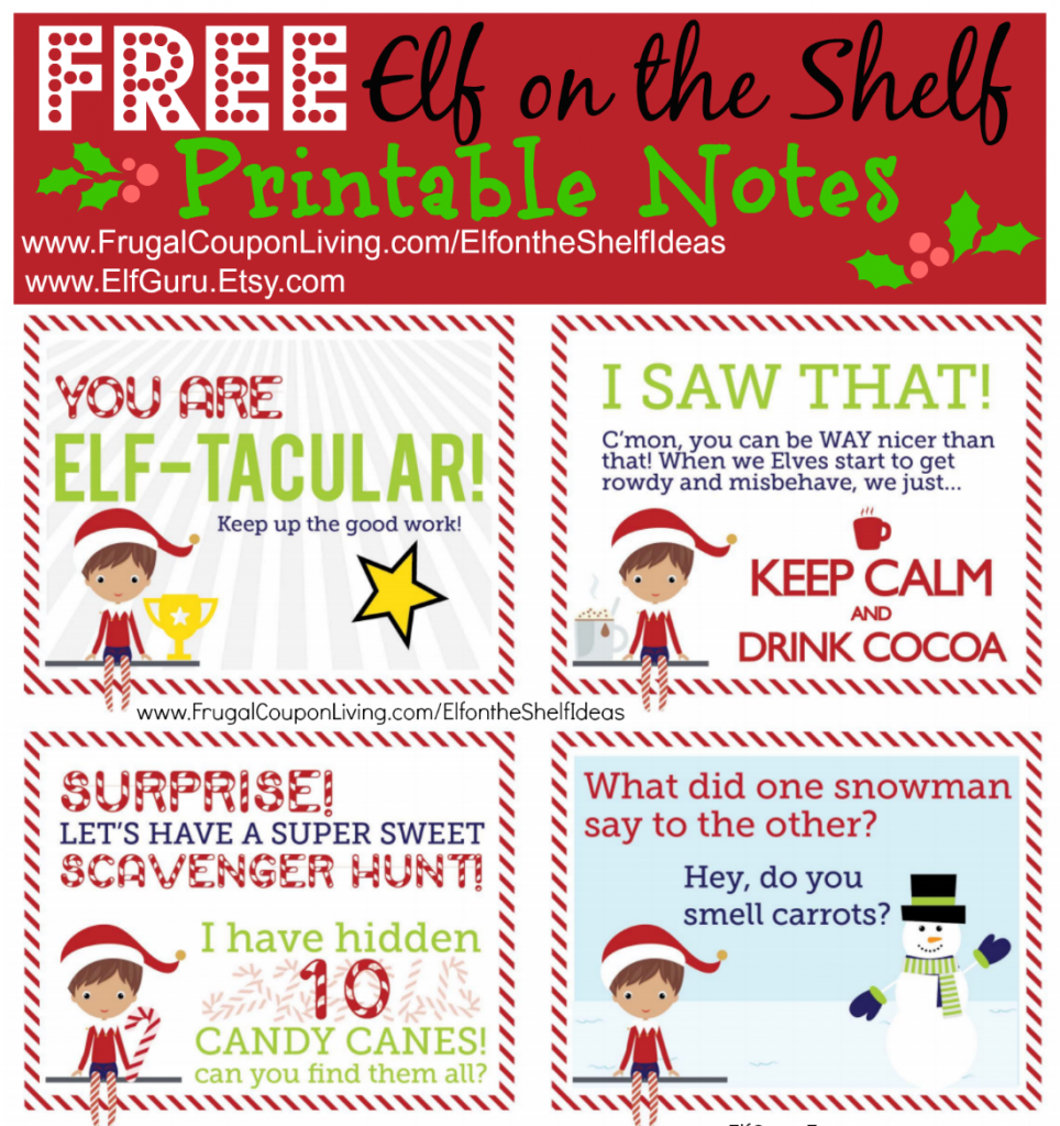 Free Elf On The Shelf Notes in Free Elf on the Shelf Printable Notes