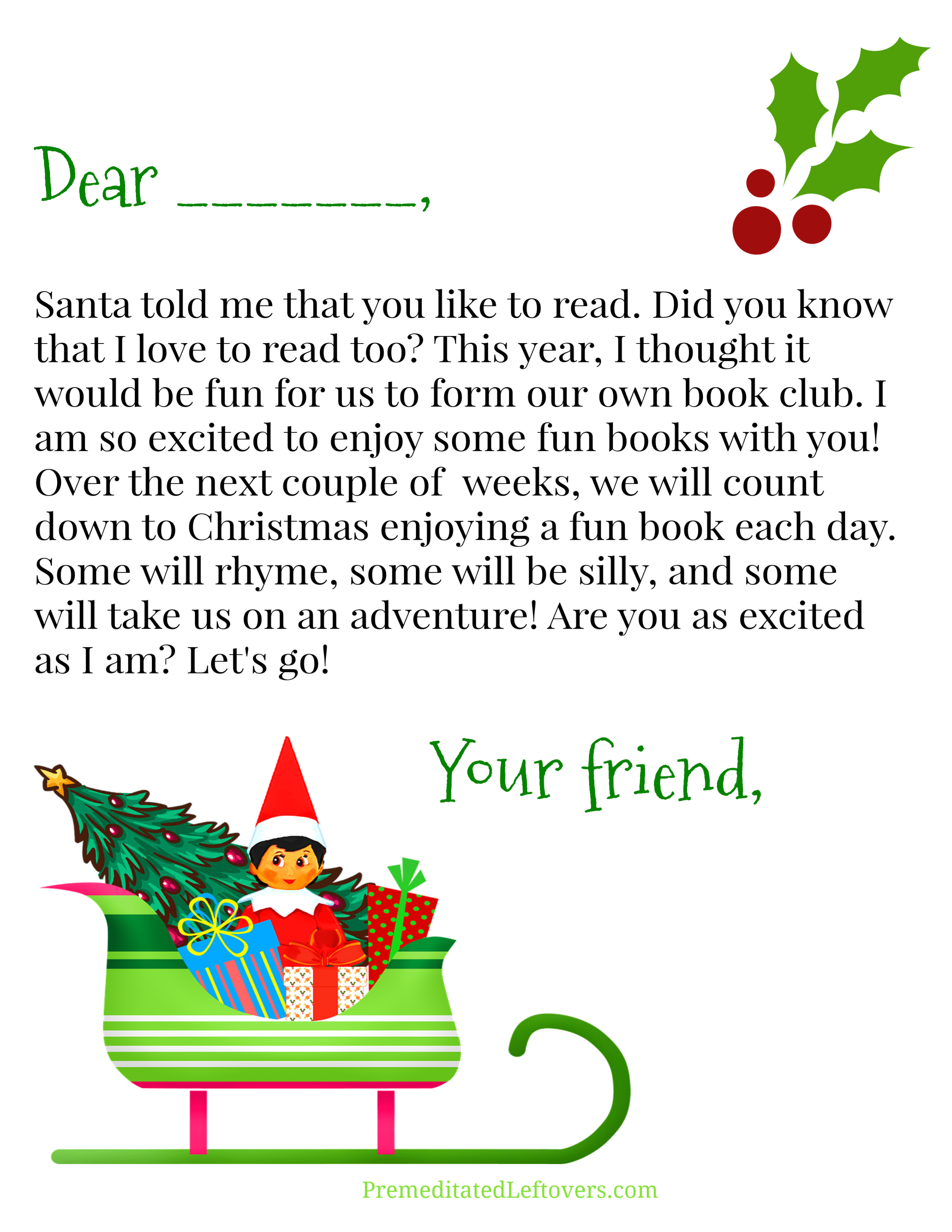 Free Elf On The Shelf Printables - Premeditated Leftovers™ regarding Elf On The Shelf Letters Free Printables