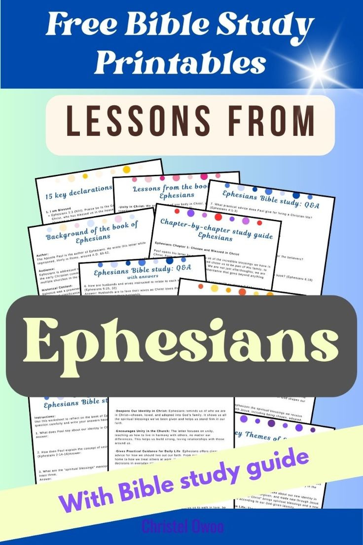 Free Ephesians Bible Study Printables for Free Printable Bible Study On Ephesians