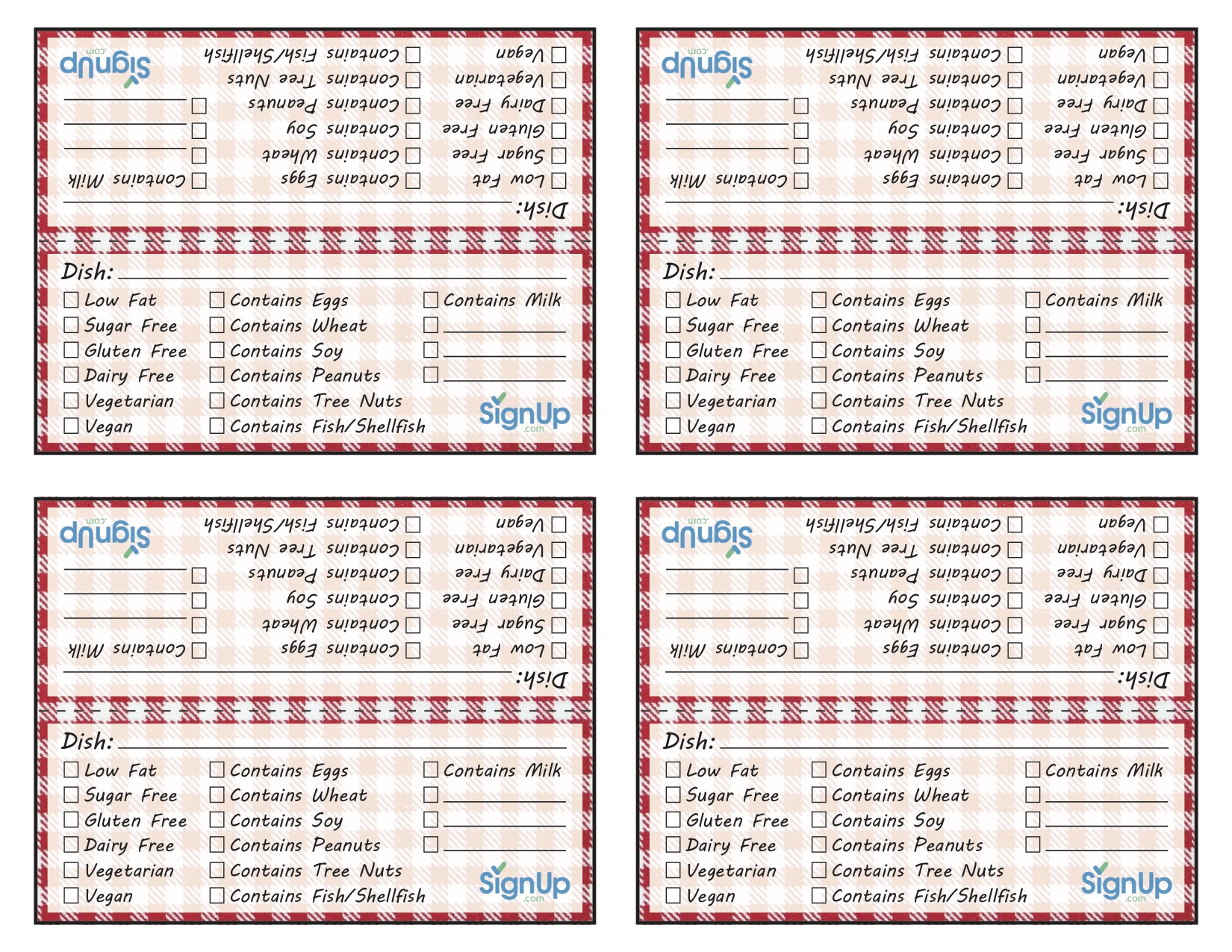 Free Food-Allergy Meal Tags For Picnics &amp;amp; Potlucks | Signup intended for Free Printable Allergy Cards