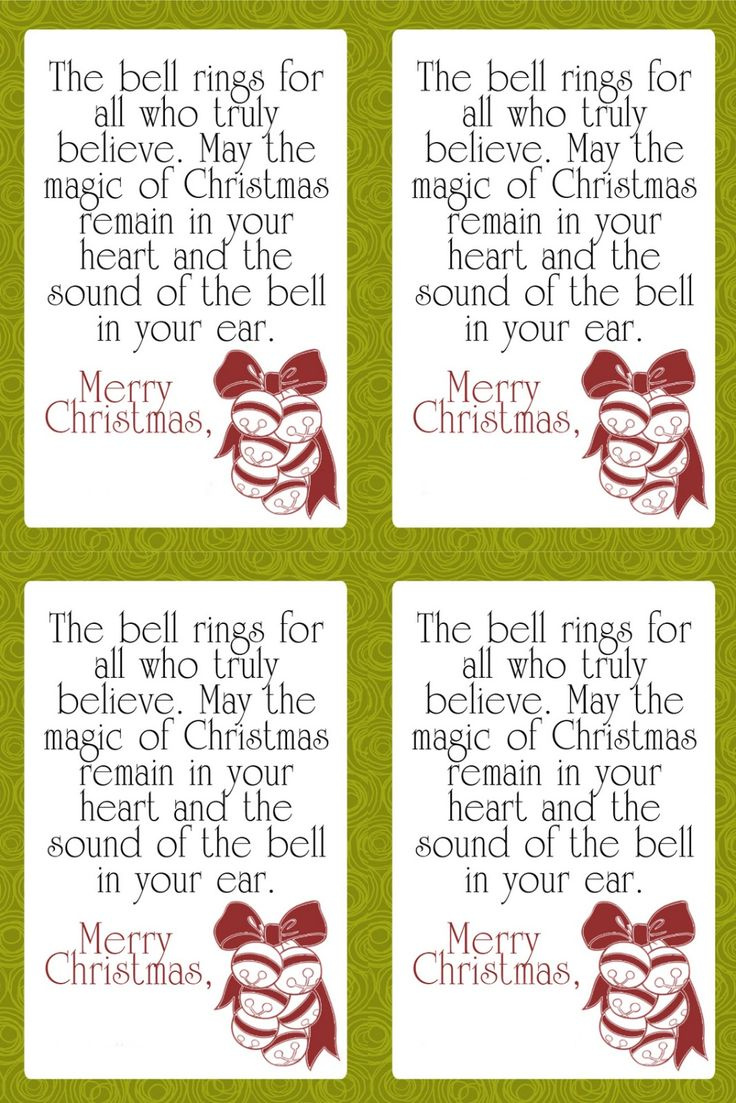 Free Friday! Cute &amp;quot;Sleigh Bell&amp;quot; Neighbor Gift Tags throughout Free Printable Polar Express Bell Tags