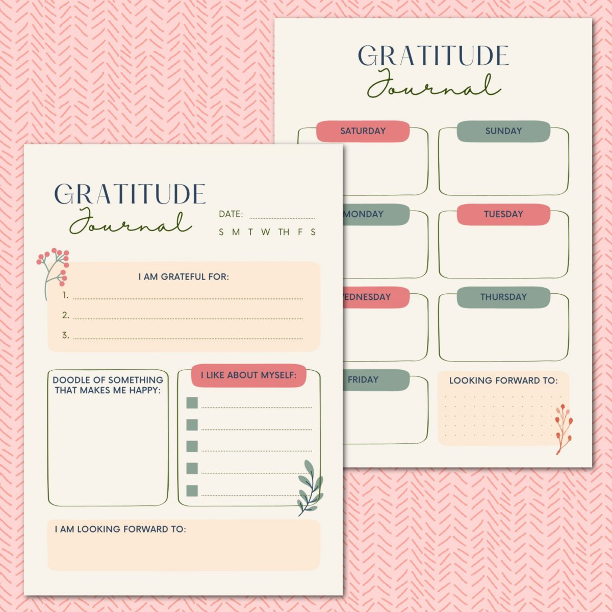 Free Gratitude Journal Printable + 13 Thanksgiving Printables for Free Printable Gratitude Journal Pages