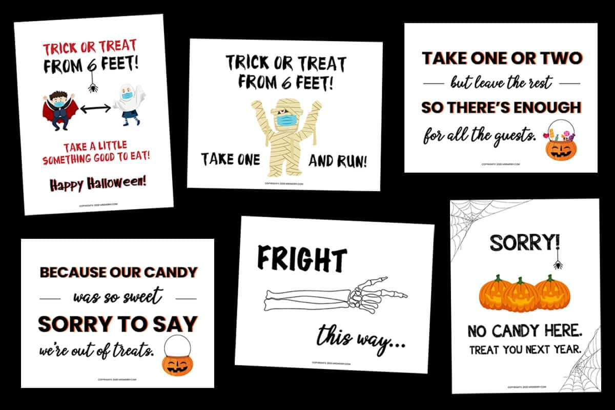 Free Halloween Trick-Or-Treat Signs For Candy | Mrs. Merry within Free Printable Trick Or Treat Signs