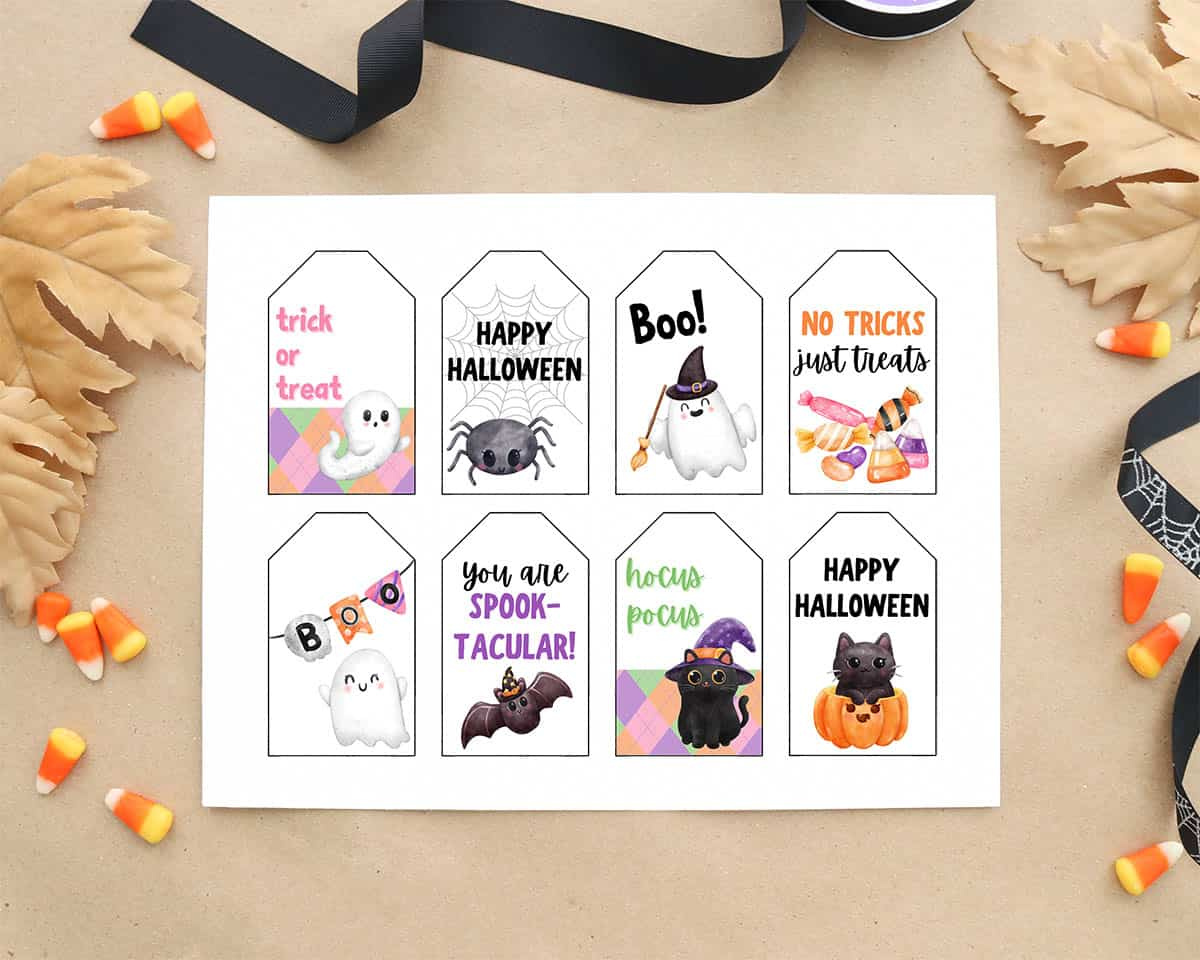 Free Happy Halloween Printable Tags - Instant Download - Aubree throughout Halloween Teacher Gift Tags Free Printable