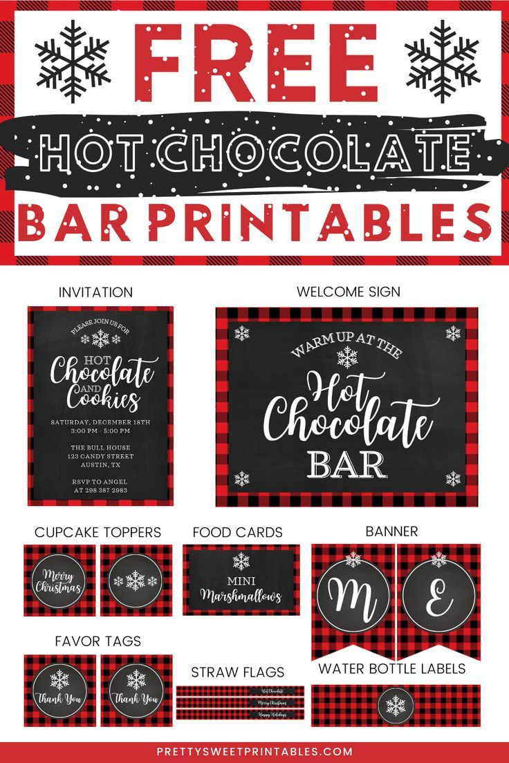 Free Hot Chocolate Bar Printables in Free Hot Chocolate Bar Printables