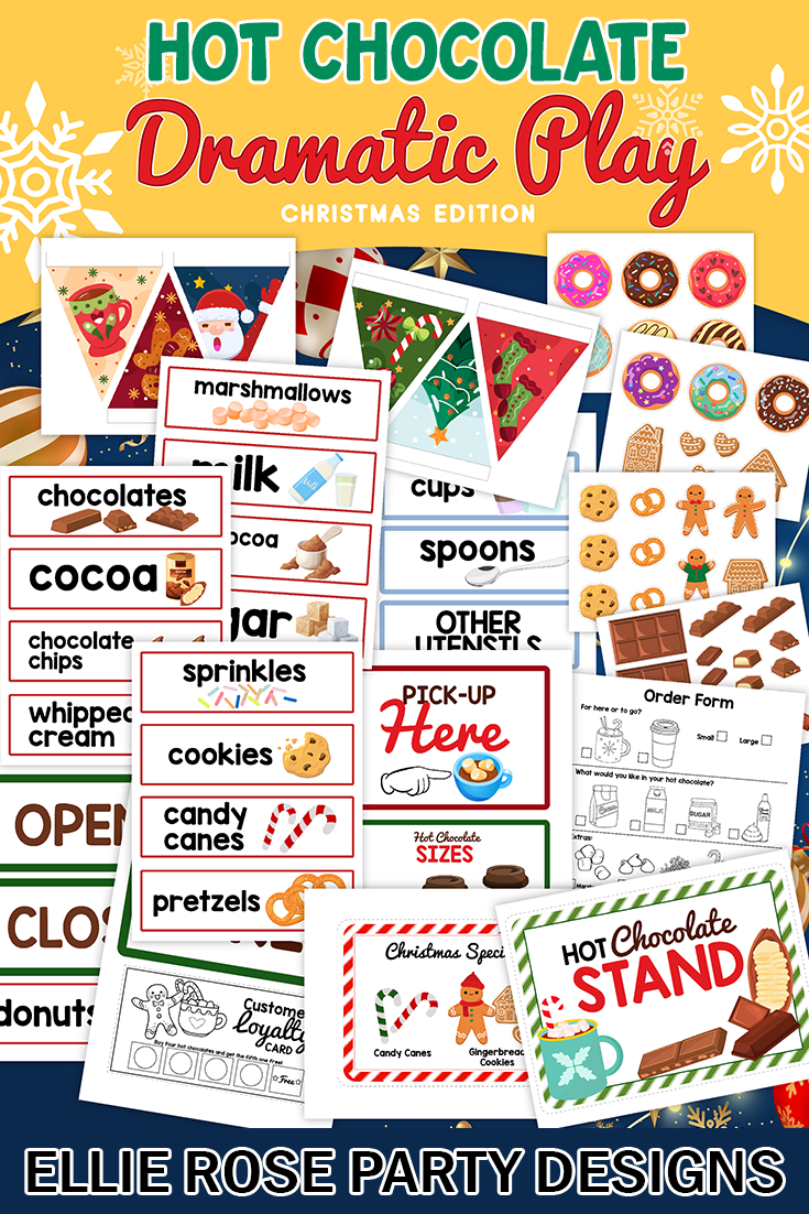 Free Hot Chocolate Pretend Play Printable Pack pertaining to Hot Chocolate Dramatic Play Free Printables