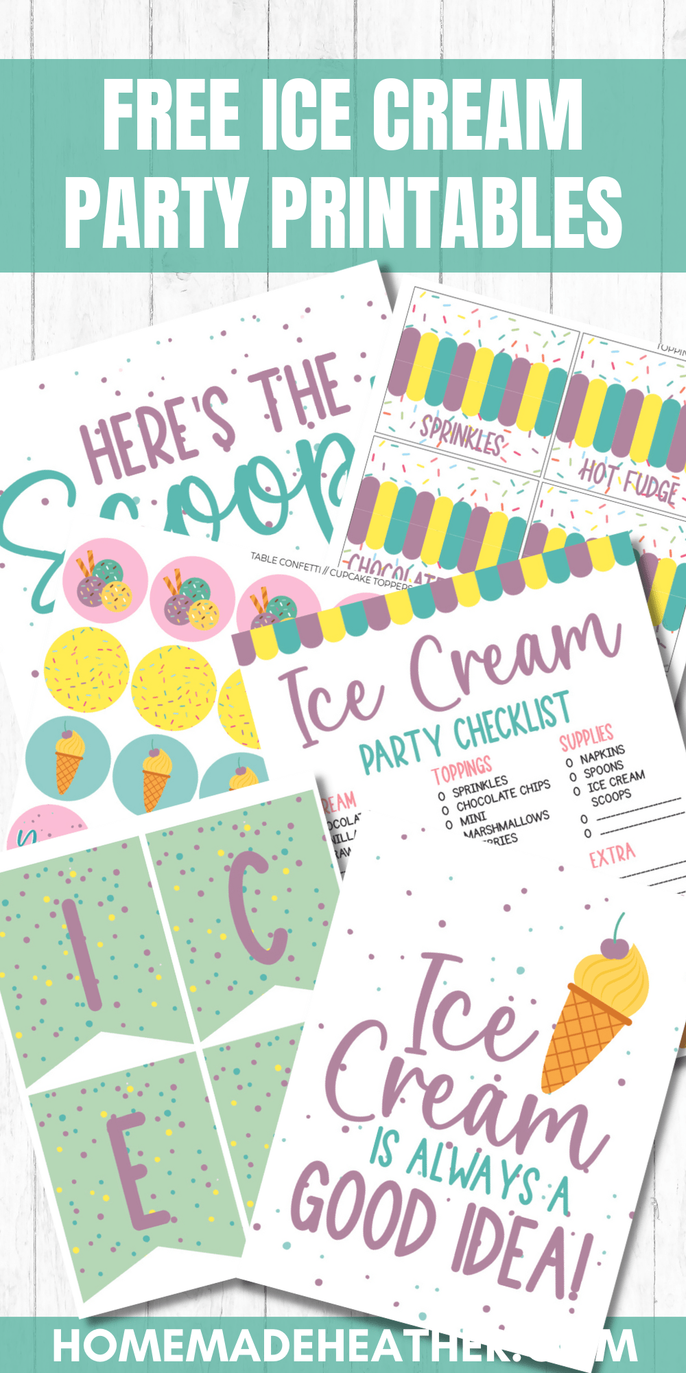 Free Ice Cream Party Printables » Homemade Heather intended for Ice Cream Party Printables Free