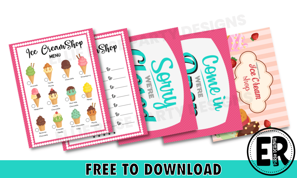 Free Ice Cream Shop Dramatic Play Printables with Free Dramatic Play Printables