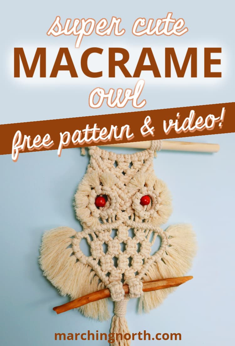 Free Macrame Owl Pattern (Easy Diy Tutorial &amp;amp; Video!) | Marching North for Printable Macrame OWL Pattern Free