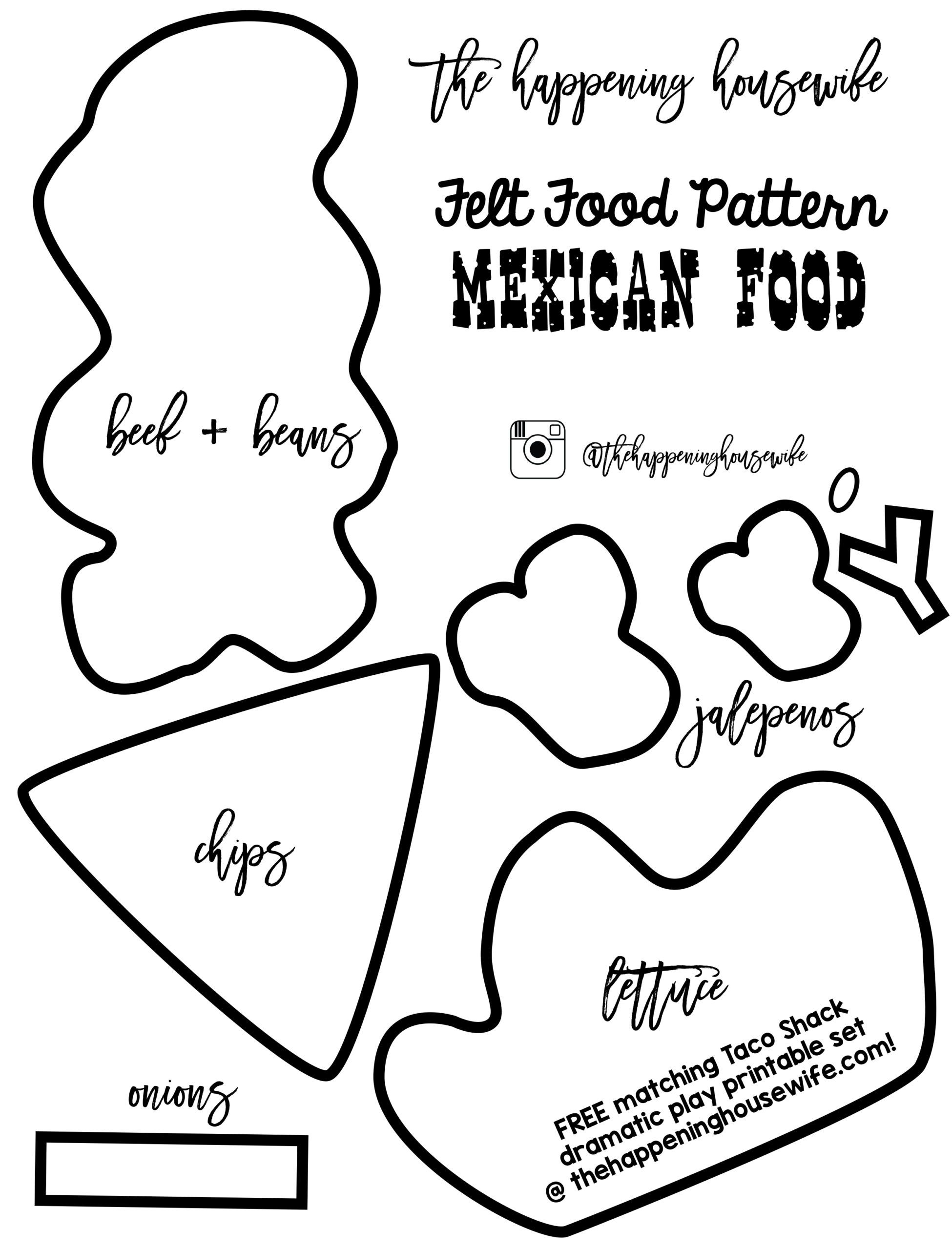 Free Mexican Felt Food Pattern - Steph Leighworthy within Free Printable Felt Food Patterns