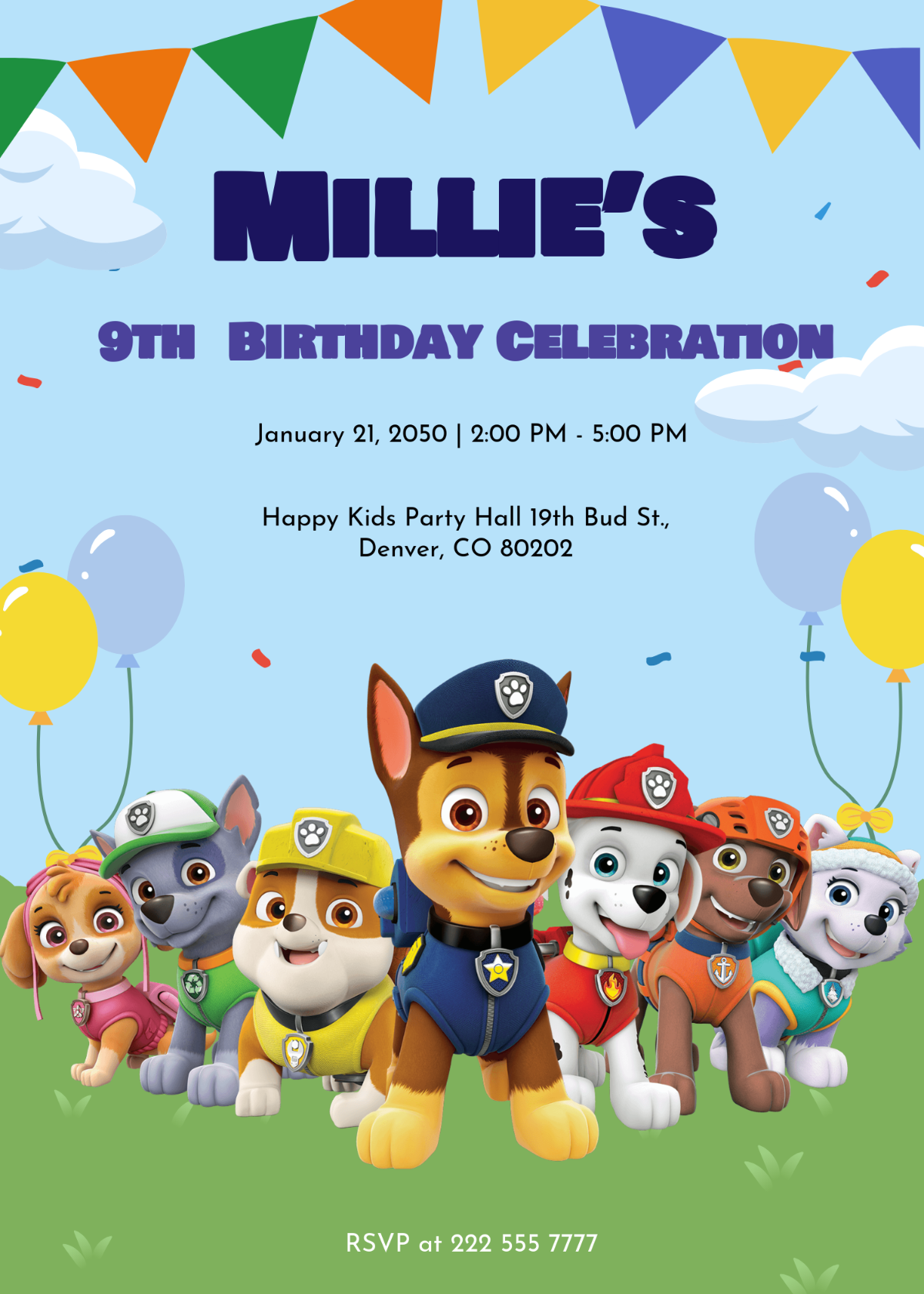 Free Paw Patrol Birthday Party Invitation Template - Edit Online with Free Paw Patrol Printable Birthday Invitations