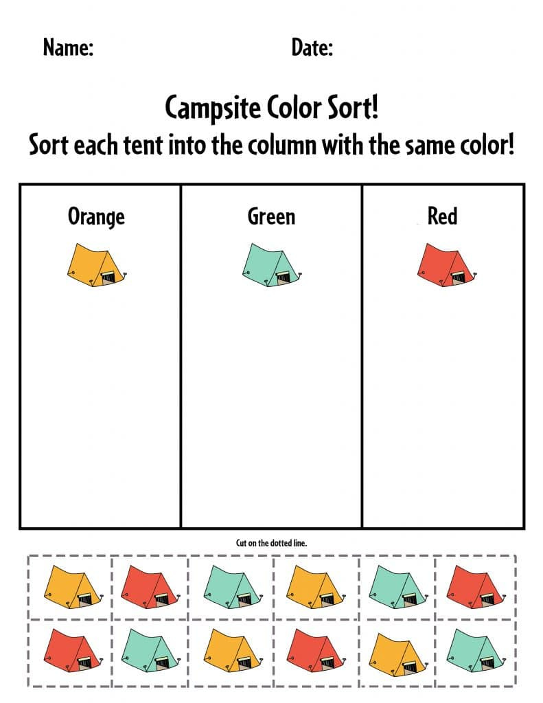 Free Preschool Camping Theme Worksheets! ⋆ The Hollydog Blog in Free Printable Camping Worksheets For Preschoolers